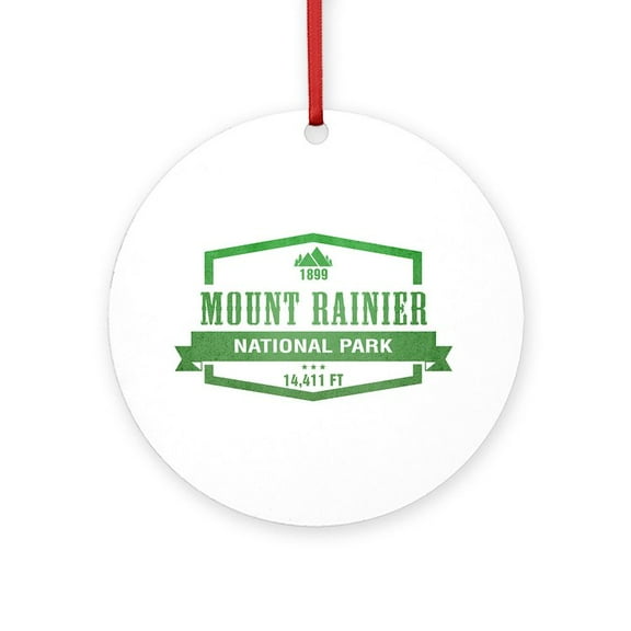 CafePress - Mount Rainier National Park, Washington Ornament ( -  Round Wood Ornament 4"