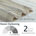 thumbnail image 5 of Curtainking Striped Valance Kitchen Valance for Windows Double Layer Curtains Light Filtering Flax Valance 50x18 inch Length Rod Pocket 1 Panel Grey on Beige, 5 of 9