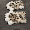 thumbnail image 2 of Byfri Snow Leopard Print Furry Gloves with Black Pads 32cm Warm Plush Mittens for Winter Festive Events, 2 of 7