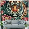 thumbnail image 4 of BCIIG Tiger Flowers Tapestry Wall Hanging Unique Style Graphic Tapestries Home Wall Decor Art Living Room Bedroom Apartment Farmhouse Dorm Decoration 50x40inch, 4 of 6