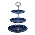 thumbnail image 1 of Advancent Soporte de pastel de 3 niveles, platos de boda para el té de la tarde, vajilla para fiesta, nuevos utensilios para hornear, bandeja de Kits de decoración para fiestas Azul, 1 of 6
