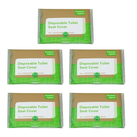 

50pcs of 5 Bag Disposable Toilet Gasket Portable Toilet Seat Cover Toilet Paper Cushion for Home Travel (10pcs for One Bag)
