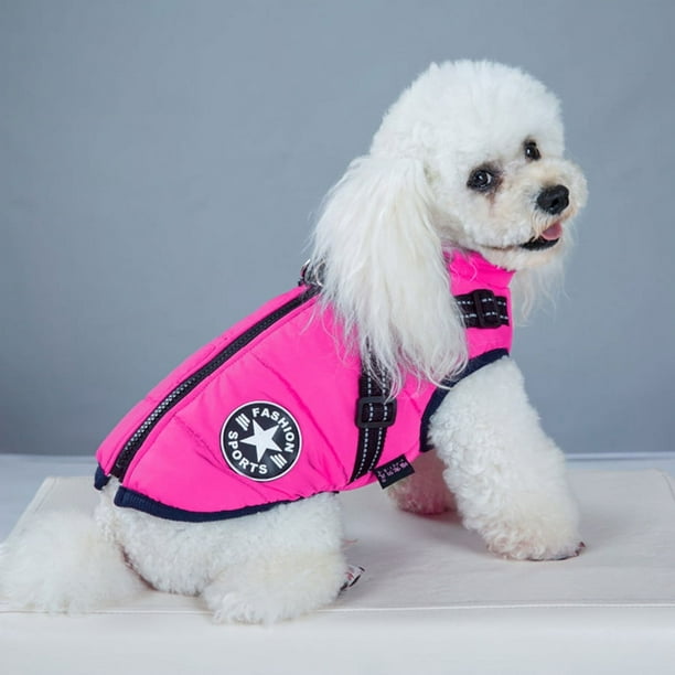 Ropa para mascotas, impermeable, cálida, acolchada de algodón, ropa de  esquí de invierno para perros, chaleco de algodón integrado en el pecho y  la