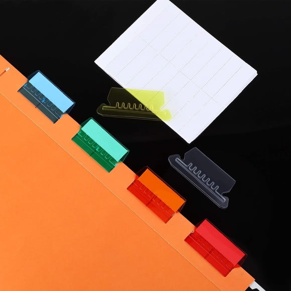 25pcs File Folder Tabs Hanging File Folder Tabs And 25 Inserts For Quick Organize And Identification Plastic Hanging Files Easy To Read,Plastic Tabs for Hanging Folders, Multicolor