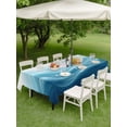 thumbnail image 4 of Outdoor Tablecloth with Umbrella Hole for Patio/Picnic/Party/Camping, Teal Blue Ombre Waterproof Table Cloth Rectangle Table Cover Washable, Summer Beach Ocean Waves Coastal (52"x 70"), 4 of 9