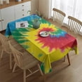 thumbnail image 2 of Colorful Rainbow Tie Dye Spiral Pattern Rectangle Tablecloth 60"x84",Waterproof Polyester Rectangle Table Cloth, Wipeable Spillproof Polyester Tablecloth for Dining, Camping, Indoor and Outdoor, 2 of 5