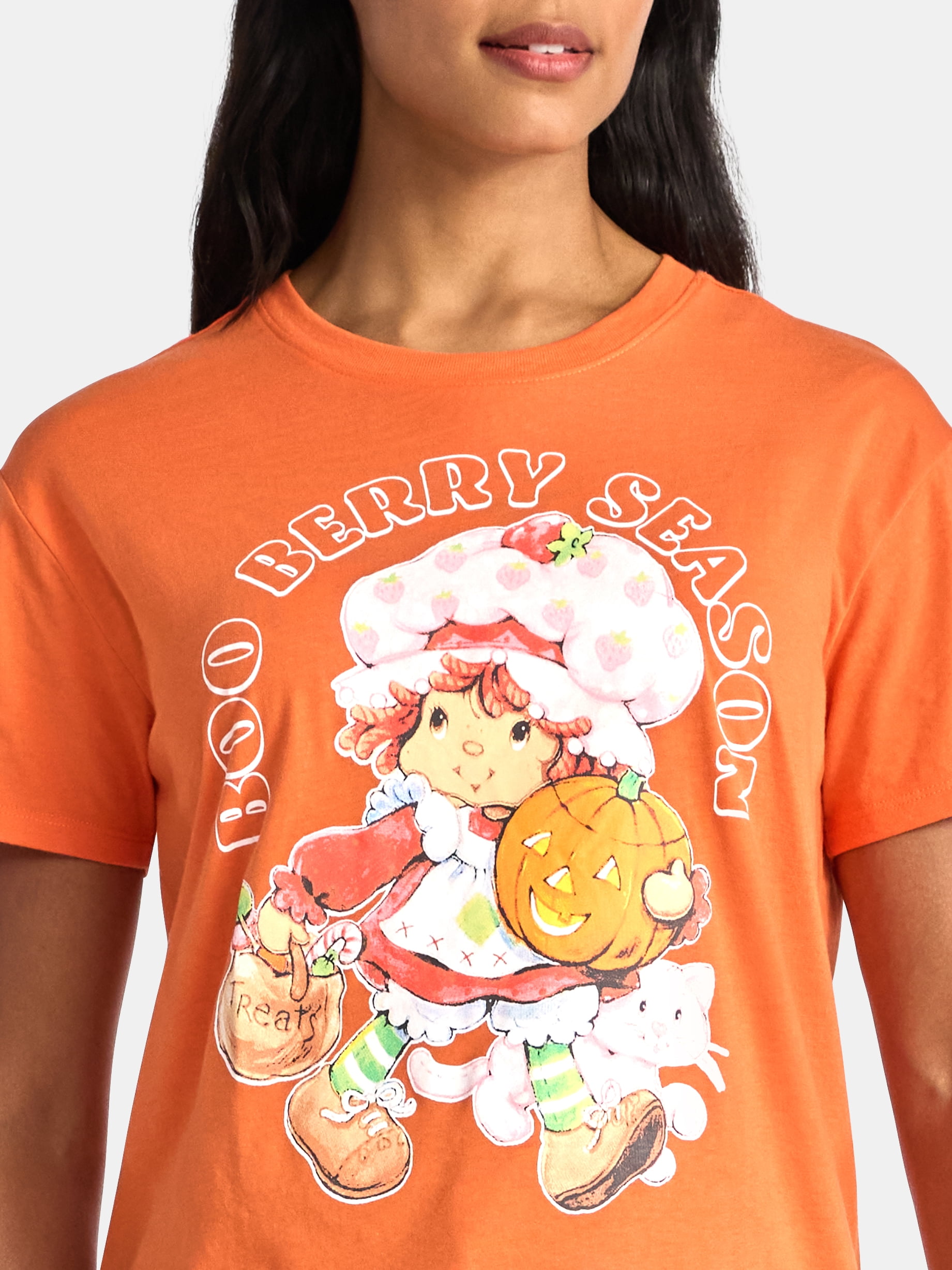 Strawberry Shortcake Women's Halloween Graphic Tee with Short Sleeves, Size XXS-XXL