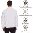 thumbnail image 6 of Satankud Men's Bomber Jacket Lightweight Casual Flight Windbreaker Zip Up Coat with Pocket White L, 6 of 8