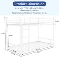 thumbnail image 2 of Harper & Bright Designs Twin Over Twin Bunk Bed with Ladder, Heavy-duty Metal Bunk Bed Frame Guardrail for Boys Girls, White, 2 of 12