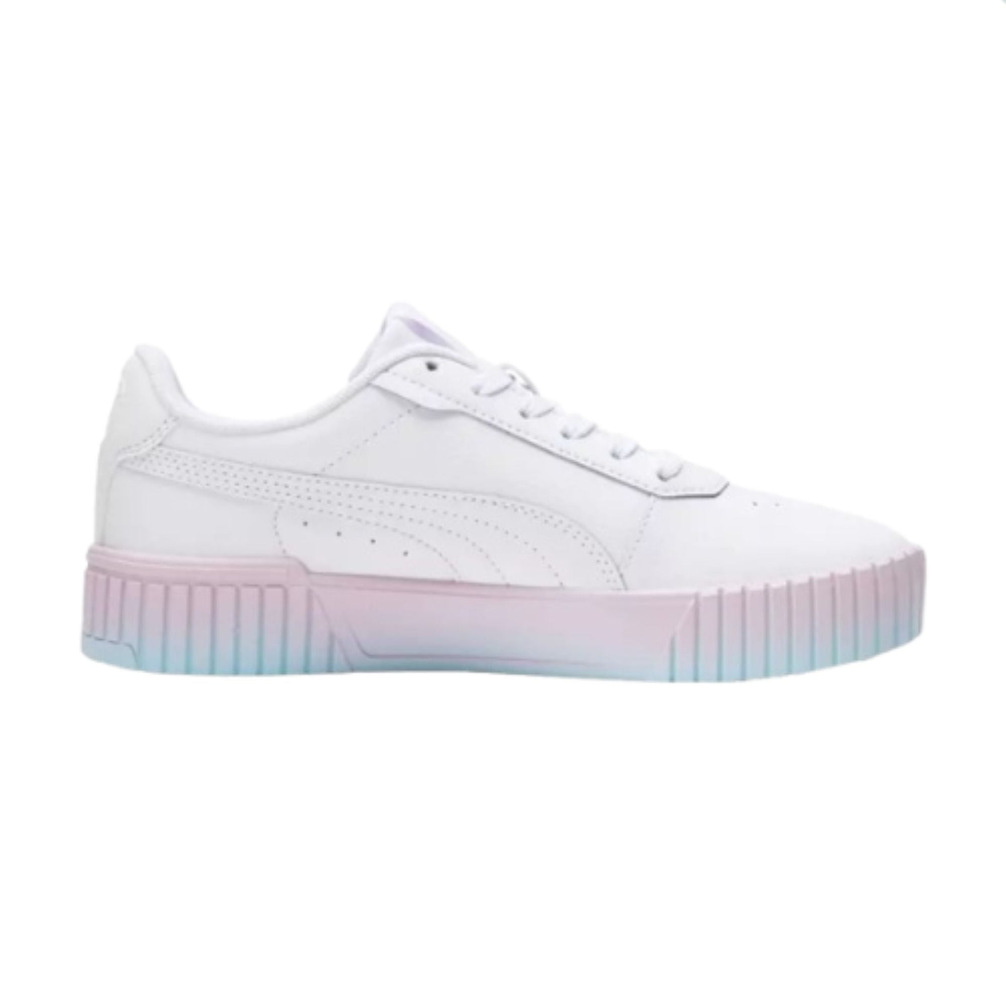 Tenis Puma Carina Gradient Blanco con Rosa y Azul para Mujer