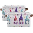 thumbnail image 2 of Foldable Storage Basket, Cube Organizer Bins Magic Gnomes Cube Bag Dual Handles for Closet Shelf, 2 of 8