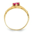 thumbnail image 2 of Primal Gold 10 Karat Yellow Gold Cubic Zirconia July Birthstone Claddagh Heart Ring, 2 of 6