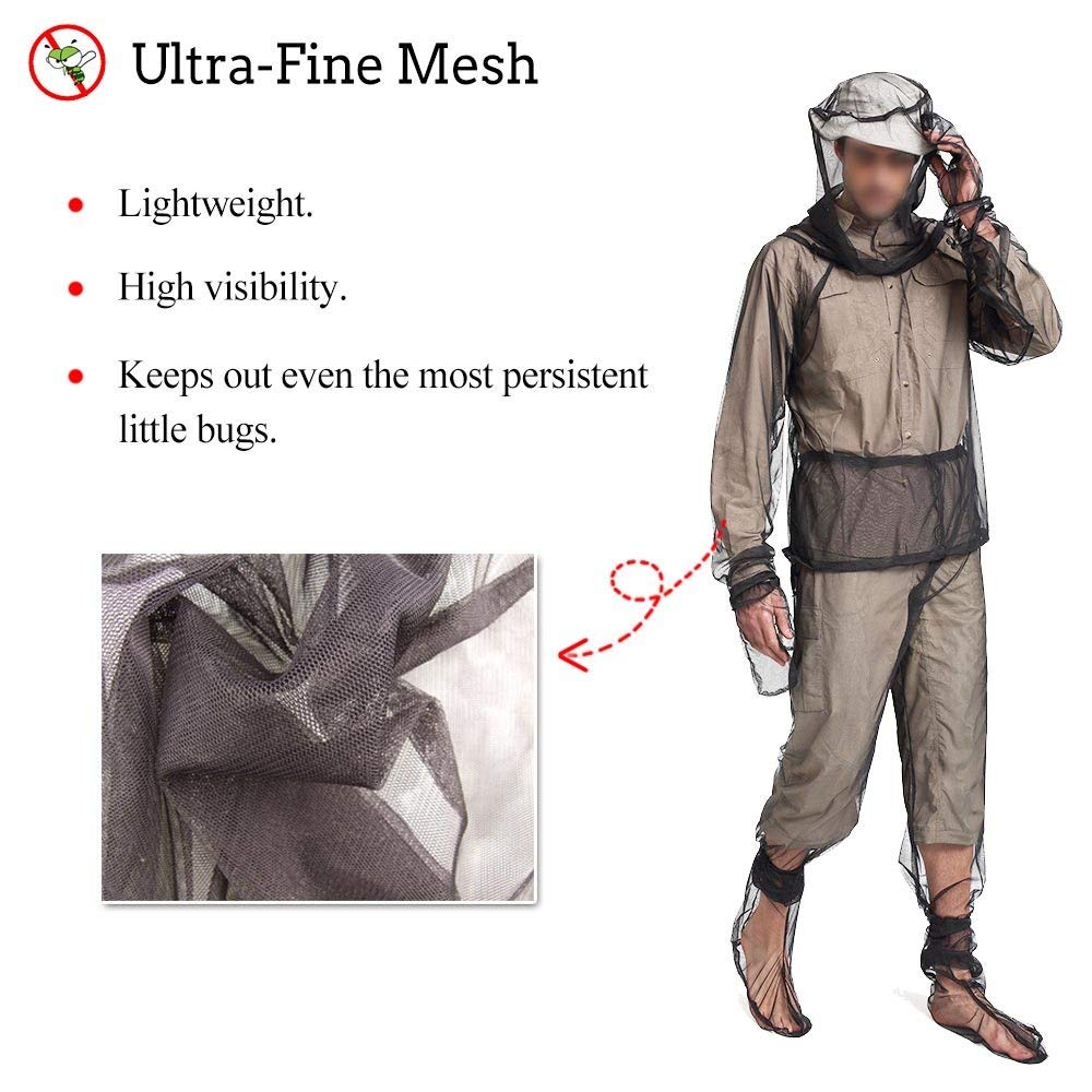 Outdoor Anti Mosquito Suit Mesh Bug Jacket Clothing Net Yarn Mitts Pants Socks