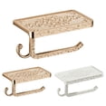 thumbnail image 4 of Wall Mount Towel Holder with Shelf - Metal Construction, Storage Board & Gold Finish - Bathroom/Kitchen Organizer for Towels/Phone/Candles, 4 of 4