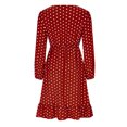 thumbnail image 5 of IROINNID Long Sleeve Dress for Women Long Sleeve Solid V-Neck Ladies Holiday Trendy Long Dress,Red, 5 of 7