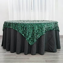 Balsa Circle 72" x 72" Hunter Green Square Big Payette Sequin Table Overlay Linens Tablecloth Kitchen