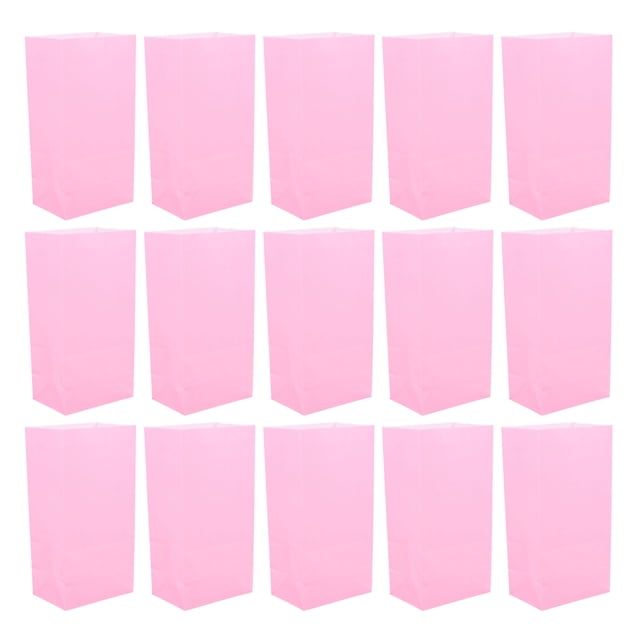 unbranded 50Ud Bolsas Rosas De Papel Kraft Para Fiestas Bolsa De Regalo Resistente Y Reutilizable Para Candy Y Lunch