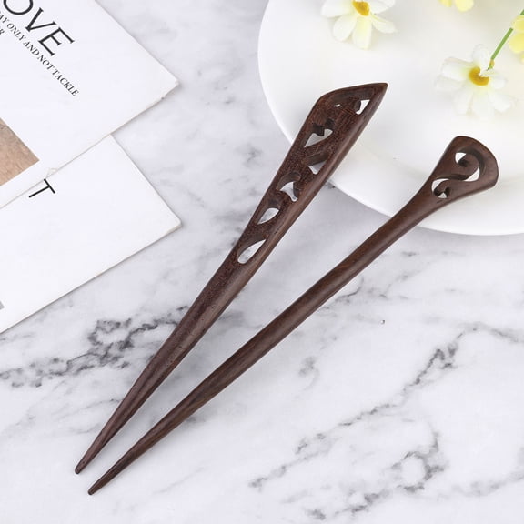 PBPBOX 6pcs Handmade Chinese Hairpins Ebony Hair Accessory for Women Wedding Prom