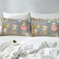 thumbnail image 2 of Erosebridal Sloth Bed Sheets Set Cute Animal Pattern Bedding Twin Size Includes 1 Fitted Sheets & 1 Pillowcase (No Flat Sheet), 2 of 4
