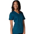 thumbnail image 1 of Maevn 1802 Curved V-Neck Top Caribbean Blue S, 1 of 1