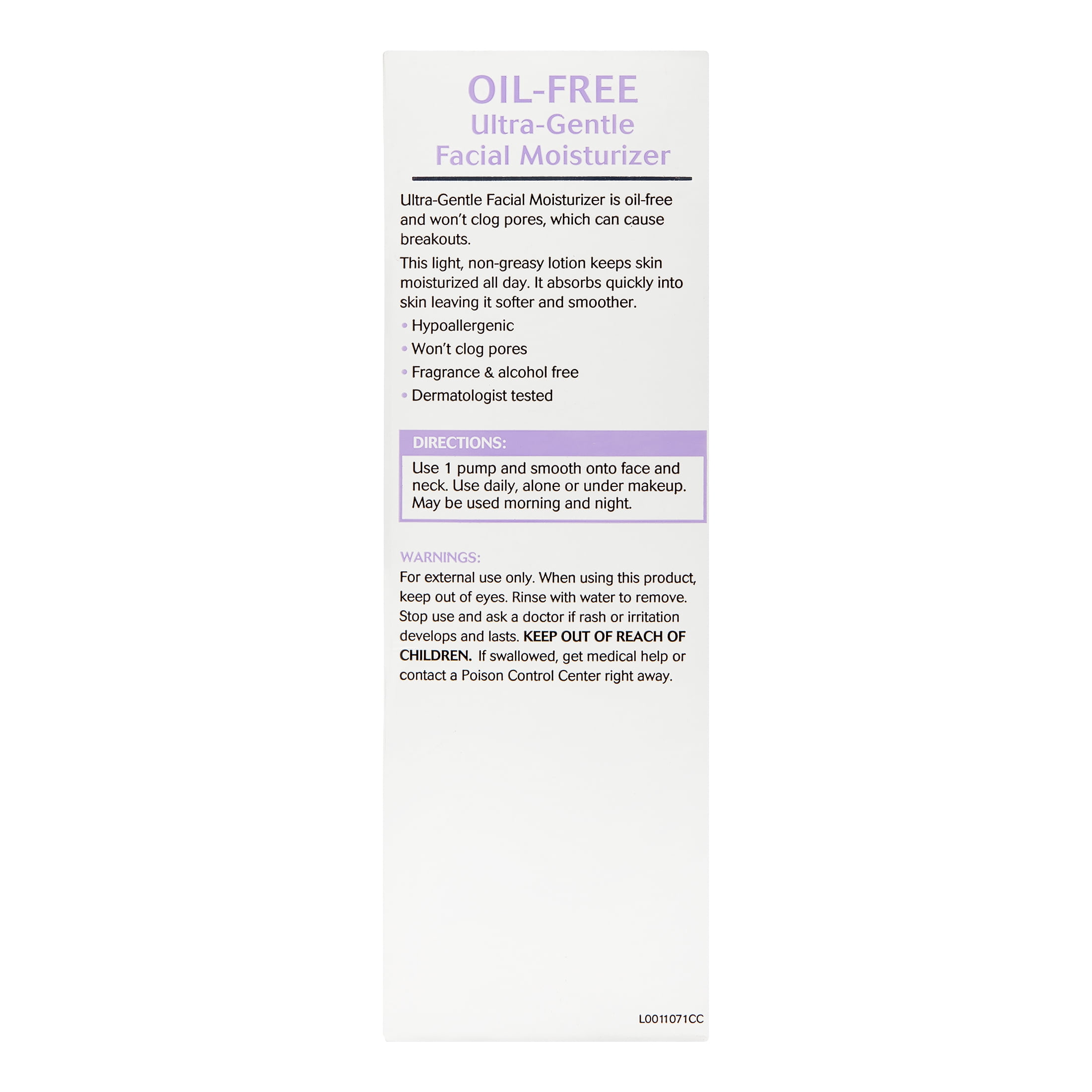 Equate Beauty Oil-Free Ultra-Gentle Facial Moisturizer, 6 oz