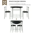 thumbnail image 4 of Ktaxon Uptown 3 Piece Modern MDF, Metal Folding Dining Table Set, Black/Silver, 4 of 7