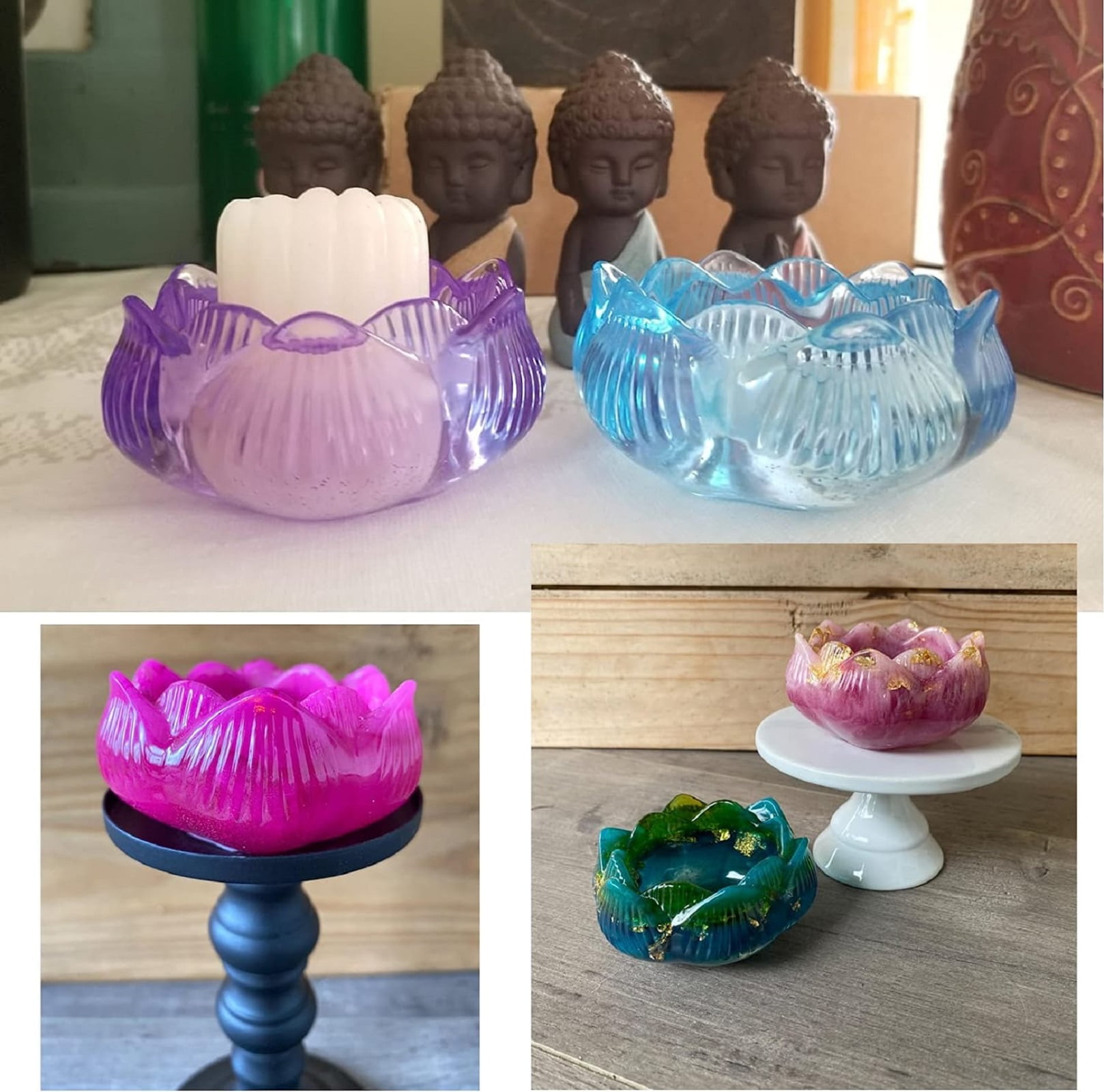 DIYBravo diybravo resin mould lotus bowl mold candle holder mold