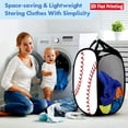 thumbnail image 2 of Instant Open Mesh Laundry Hamper, Collapsible Basket with Side Pocket, Foldable Dirty Clothes Hamper with Sturdy Reinforced Handles for Dorm Bedroom Travel Storage, 18.5×11.8×11.8in(B), 2 of 5