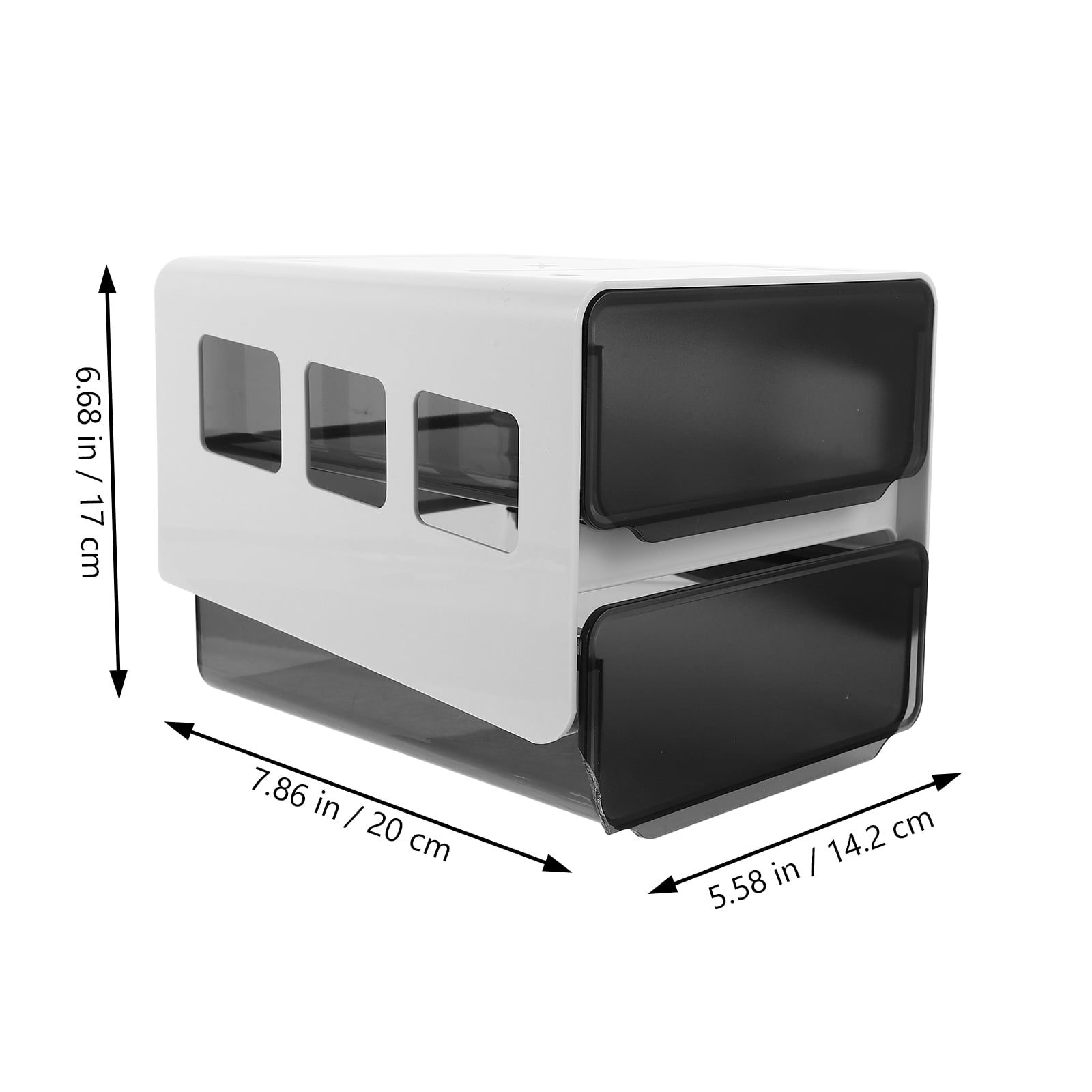 USHOBE Under Desk Organizer Drawer 1Pack Transparent Black White for Dormitory and Office