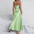 thumbnail image 4 of PNTUTB Summer Women's Solid Color Casual V Neck Sleeveless Strapless Loose Comfortable Split Hem Ankle Length Dress, 4 of 6