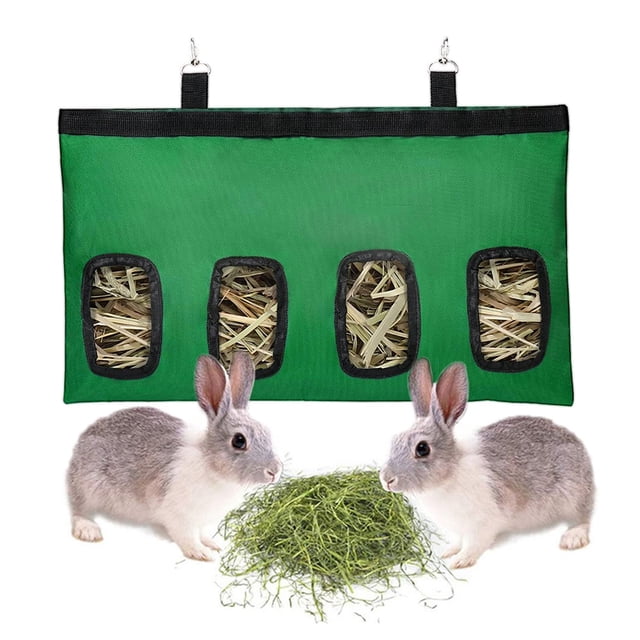 Bolsa de alimentación para conejos con comedero de heno, comedero de heno para conejos, comedero de heno para animales pequeños, tela oxford 600D
