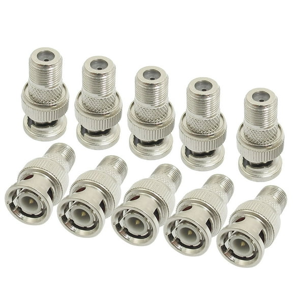 Replacement BNC Male to F Female Plug Adapter Connector 10 Pcs