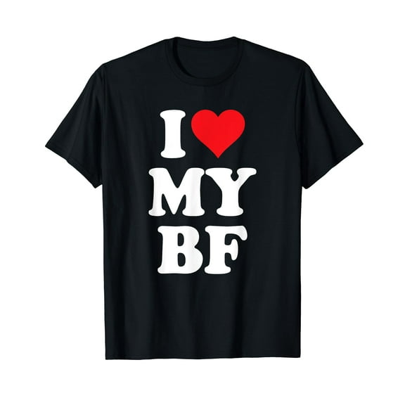 I Heart My BF Valentine's Day For Boyfriend Best I Love BF T-Shirt