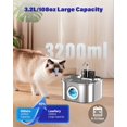 thumbnail image 2 of Fuente de agua inalámbrica para mascotas Lawfery de acero inoxidable 3,2 L, 2 of 7