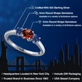 thumbnail image 2 of Gem Stone King 925 Sterling Silver Red Garnet and Blue Created Sapphire Engagement Ring for Women | 1.05 Cttw | Round 5MM | Gemstone January Birthstone | Size 9, 2 of 6