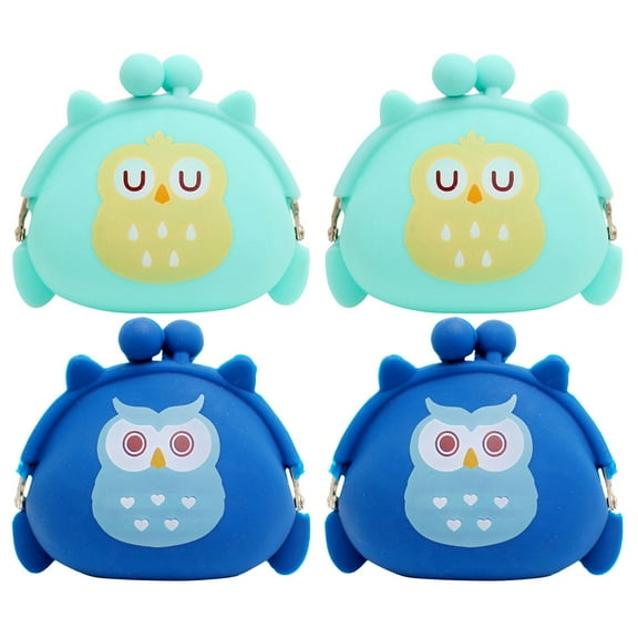LITINKIMI Silicone Change Purse for Kids Organize Coins 4Pcs 3.93X3.54X1.97in