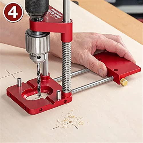 Woodworking Punch Locator Fast and Accurate Installation Portable Drilling Locator Woodpeckers Precision Locator Adjustable Drilling Guide for DIY Furniture Connecting Position Hand Tools A 