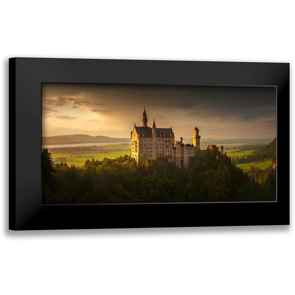 Kruczynski, Wojciech 14x9 Black Modern Framed Museum Art Print Titled - Neuschwanstein