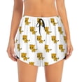 thumbnail image 2 of Goofa Leopard Print Printed Women 2 in 1 Running Shorts,Quick Dry Athletic Workout Shorts,High Waisted Athletic Shorts with Liner Pockets-Large, 2 of 9