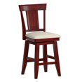 thumbnail image 3 of Weston Home Sheena Farmhouse Square Swivel Panel Back 24" Counter Height Stool, Antique Berry, 3 of 6