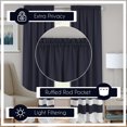 thumbnail image 6 of Woven Trends Two-Tone Window Curtain Panels, Rod-Pocket Light Filtering Curtains for Bedroom and Living Room, Double Layered Window Panel, Navy/White, 50" x 84" Single Panel, 6 of 7