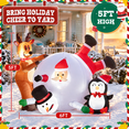 Santa Tree Snowman Inflatable 6FT Snowman With Santa Inflatable Yard Decoration with LED Lights ...
