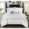 thumbnail image 1 of Chic Home Cheryl 10 Piece Comforter Complete Bag Pleated Ruched Ruffled Bedding with Sheet Set and Decorative Pillows Shams Included, Queen, White, 1 of 5