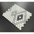 thumbnail image 4 of 10-Pieces of Thassos White, Black and Calacatta Grey Marble Mosaic Wall and Floor Tiles, 4 of 11