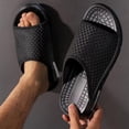 thumbnail image 5 of PEASKJP Slides Sandals for Men Non Slip Soft Thick Open Toe Shower Shoes Comfort Slide Sandals Black 40, 5 of 5