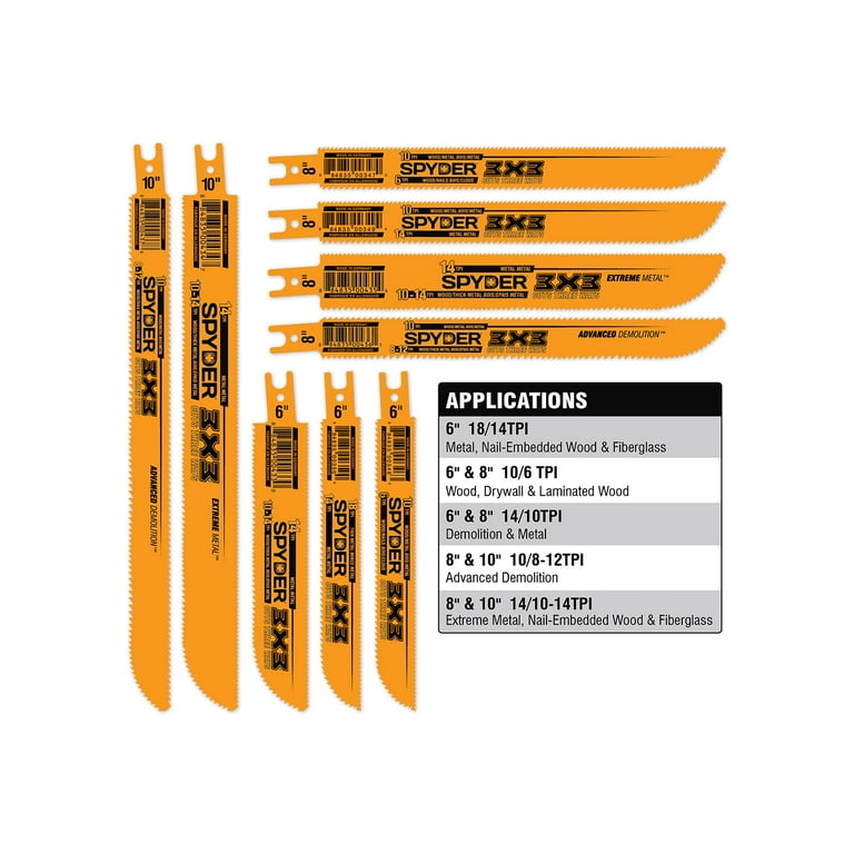 Spyder 3X3™ Double-Sided 6-Inch Wood/Metal Cutting 14/18-TPI