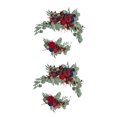 thumbnail image 1 of Guirnalda de flores artificiales estilo granja, arreglo floral de flores de seda para bodas 2 rojo, 1 of 9