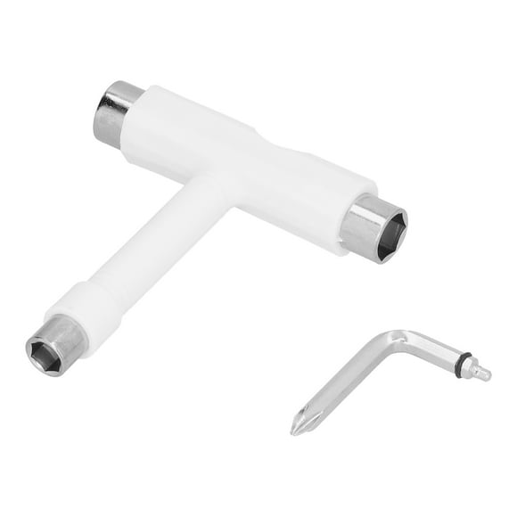 Rankomu Skateboard T-Tool Kit, Clé Hexagonale Skate, Outil de Skate Portable, Outil de Skate Multifonction, Quincaillerie de Fixation Blanche