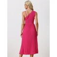 thumbnail image 4 of DARING DIVA Pleated One Shoulder Sleeveless Cocktail Dress XS Hot Pink, 4 of 6