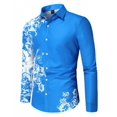 thumbnail image 1 of Camisas casuales para hombre, para exteriores, con gráficos en HD, suaves y cómodas, con solapa, manga larga, abotonadas, tallas grandes 2024, 1 of 6